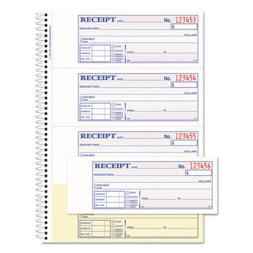 Adams® Tops Money-rent Receipt Book, 7.13 X 2.75, Two-part Carbon, 4-page, 200 Forms freeshipping - TVN Wholesale
